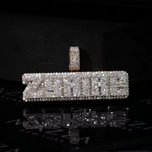 Men Charms Jewelry Iced Out Custom Hip Hop <b>Pendant</b> Lab Diamond 925 Sterling <b>Silver</b> VVS Moissanite Name Letter <b>Initial</b> <b>Pendant</b> - Product Image 2