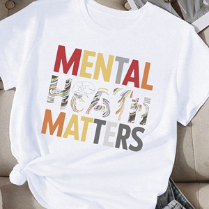 La Salud mental importa Camiseta cómoda de diseño colorido para mujer - Product Image 3