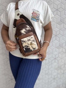 Sac à bandoulière élégant en cuir de vachette à poils, avec fermeture éclair, tendance, sac de voyage, facile à transporter, ceinture porte-monnaie, multi-usages - Product Image 4
