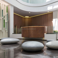Banc de jardin extérieur en fibre de verre, siège décoratif moderne pour espace public, mobilier d'attente