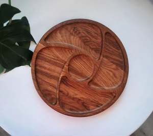 Plateau à fruits secs en bois d'acacia, plateau de service en bois, plateau décoratif moderne pour la maison, plateau à fruits secs - Product Image 5