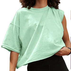 T-shirts pour femmes très vendus, vêtements de sport, grandes tailles, coupe ample, t-shirts personnalisés en coton épais avec impression par sublimation - Product Image 1