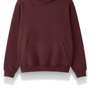 Sweat-shirt à capuche oversize pour homme, couleur bordeaux, en molleton de coton, avec poche kangourou, style streetwear décontracté, pour l'hiver - Product Image 5