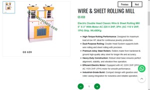 Laminoir à fils et tôles électrique à double tête 5 x 3, machine à rouler les bijoux, rouleaux en acier allié |   Numéro d'article GS-659 - Product Image 3