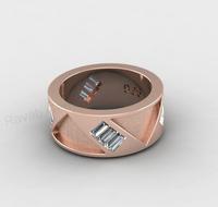 18 Karat Gold 925 Silber Zigarrenförmiger breiter Ring mit leerer Solitärfassung, dreieckig, Herrenring, Baguette-Zirkonia-Fassung für Harz-DIY-Schmuckzubehör