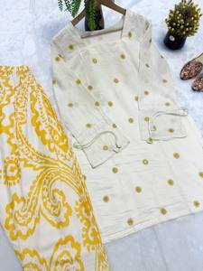 New Designer Premium Cotton <b>Top</b> With Farshi Pant Festival Special Collection For Women Special - Product Image 3