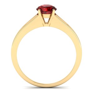REYES Custom Round Cut 0.84Ct <b>Garnet</b> Gemstone <b>Ring</b> in 14K Solid IGI Certified Diamond Engagement <b>Rings</b> For Women Fine Jewelry - Product Image 4