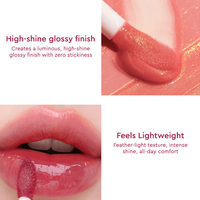 Gloss à lèvres haute brillance à marque privée, formule hydratante longue durée avec vitamine E, en forme liquide