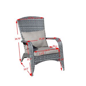 Sedia da giardino con cuscini grigi - Product Image 4