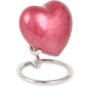 Urna Conmemorativa de Aluminio con Forma de Corazón y Base Metálica, Urna Funeraria Resistente en Forma de Corazón para Cenizas Humanas de Adultos, Recipiente Decorativo - Product Image 4