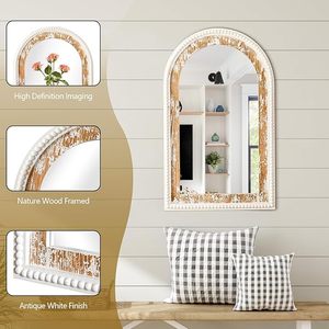 Espejo de Pared Arqueado de Resina Vintage Grande, Estilo Shabby Chic, Decoración Duradera para Sala de Estar o Entrada - Product Image 4