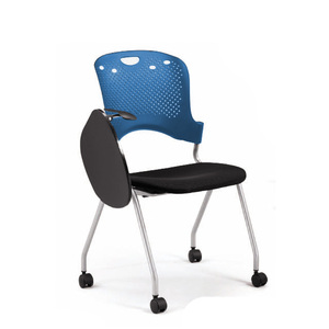 Cómoda Silla de entrenamiento escolar anidada con marco de acero plegable y duradero con ruedas, tableta de escritura y espuma - Product Image 1