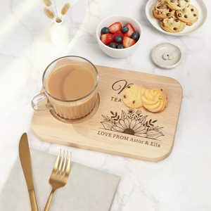 Bandeja de Servir de Madera Personalizada, Rectangular, Grabada, para Té, Café, Galletas, Plato Hecho a Mano con Diseño Minimalista - Product Image 5