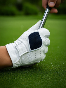 Gant de golf en cuir véritable blanc personnalisé OEM avec patch brodé sur mesure, design respirant perforé pour hommes et femmes - Product Image 3