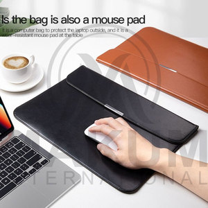 Genuine Leather Brown <b>Laptop</b> <b>Sleeve</b> Case with Magnetic Closure for MacBook and Other <b>Laptop</b> - Product Image 4