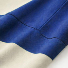 Polo à manches longues en jersey piqué de coton épais avec poignets côtelés, logo personnalisé OEM, style décontracté à rayures contrastées - Product Image 4