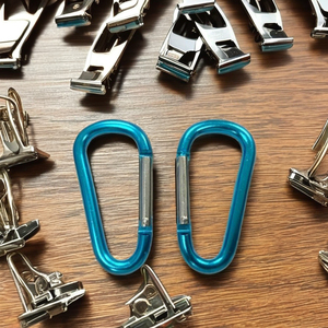 Stylish Metal Badge Reel <b>Carabiner</b> with PVC Strap Clamp Taiwan-Made Accessory for Holder Plastic Material Clips - Product Image 4