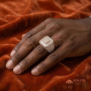 Rose Gold Iced Out Moissanite Mens <b>Ring</b> Luxury Hip Hop Fashion Jewelry <b>Statement</b> <b>Ring</b> USA Style Gift Men - Product Image 5