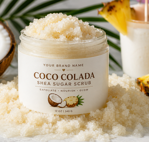 Coco Colada Shea Sugar <b>Body</b> <b>Scrub</b> with Coconut Oil & Pineapple Extract Bulk Deep Exfoliating Moisturizing Skin Polishing <b>Scrub</b> - Product Image 2