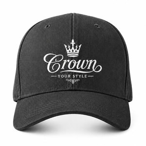 Wholesale <b>Baseball</b> <b>Cap</b> with Custom 3D Embroidery Logo, Street Style Black Cotton Twill 6 Panel, Adjustable Dad Hat OEM Unisex - Product Image 4