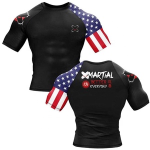Camiseta de Compresión Rash Guard de MMA con Estampado por Sublimación de la Mejor Calidad, Fabricantes de Camisetas Rash Guard de Manga Corta al por Mayor - Product Image 2