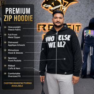 Men's Oversized <b>Zip</b>-Up <b>Hoodie</b> <b>Black</b> Letter Print Hooded Sweatshirt Hip Hop Style Regular Fit Cotton Blend Autumn Wear - Product Image 3