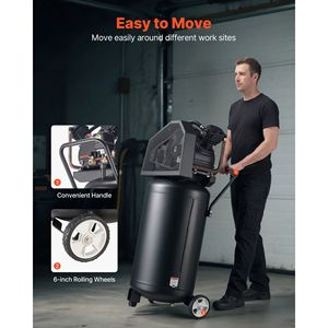 Compresseur d'air portable de 25 gallons, 5,5 SCFM, 90 PSI, réservoir lubrifié à l'huile, pression maximale de 200 PSI, 200 PSI, 5,5 SCFM - Product Image 4