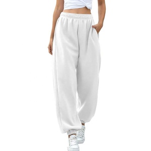 Ropa de calle de invierno informal de pierna recta para mujer, pantalones de chándal transpirables de Color sólido de alta calidad personalizados con parte delantera plana - Product Image 1