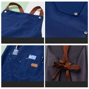 Custom <b>kitchen</b> <b>apron</b> heavy duty polyester with short sleeve and button closure comfortable unisex design for daily work - Product Image 3