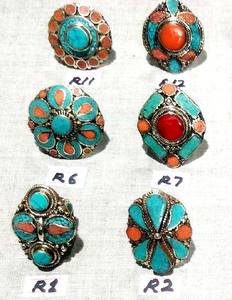 Anillos Unisex de Metal Plateado con Turquesa en Estilo Tribal Bohemio, Ideales para Regalo - Product Image 4