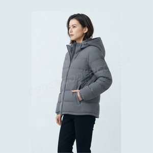 New Arrival Wholesale Price High Quality Stand Collar Women Designer <b>Cropped</b> <b>Puffer</b> <b>Jacket</b> Down Coat <b>Puffer</b> <b>Jacket</b> For Women - Product Image 2