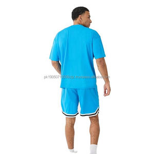2024 Summer Oversize Short Sleeve Men's <b>Twinset</b> Custom Logo Streetwear Design with Factory Wholesale Price Plus Size Shorts Set - Product Image 2