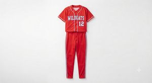 Ensemble de maillots de baseball rouges personnalisés, uniforme d'équipe, haut de batteur à manches courtes, pantalon de survêtement avec le nom de l'équipe 'Wildcats' pour l'entraînement des jeunes - Product Image 6