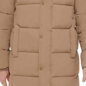 Chaqueta parka larga con capucha para hombre, color caqui, gruesa, para invierno, con cremallera y botones, parkas para hombre - Product Image 6