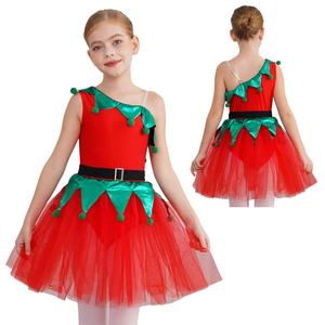 4-16 gonne <span class=keywords><strong>Tutu</strong></span> per danza di natale per bambine vestono Costume da <span class=keywords><strong>Ballerina</strong></span> tuta senza maniche <span class=keywords><strong>con</strong></span> set di cinture - Product Image 2