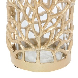 Porte-bougie cylindrique avec motif de branche en métal, hauteur de 8 pouces, pour la décoration de la maison, résistant à la chaleur - Product Image 2