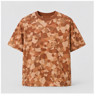 Camiseta de Manga Corta para Hombre con Estampado de Camuflaje de Fragmentos de Terrazo de Arcilla de Cobre Personalizada MTS-CAMO-0017 - Product Image 1