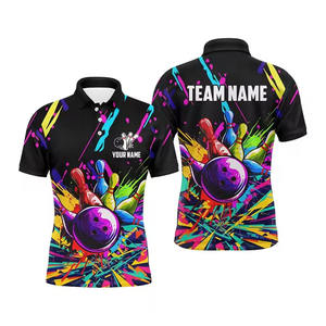 Nuevo Diseño, Jersey de Boliche Personalizado Sublimado, Suave, Transpirable, 100% Poliéster, Talla Grande, Antibacterial, de Secado Rápido - Product Image 1