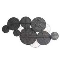 Décoration murale minimaliste en métal tressé noir, sculpture géométrique moderne en cercle de fer pour décoration intérieure industrielle et scandinave