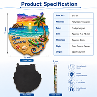 Imán de Resina 3D Personalizado para Refrigerador, Recuerdo de Gran Canaria, España, Imán con Relieve de Lagarto de Playa, Venta al por Mayor para Tiendas de Regalos Turísticos y Decoración