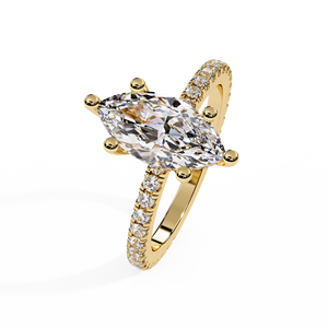 Hot Selling Marquise Cut Dual Band Floating Crown Lab Grown Diamond <b>Ring</b> IGI Certified 18K Solid Gold Engagement <b>Rings</b> For Women - Product Image 3