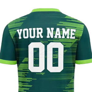Maillot de football pour hommes en Spandex/Coton, imprimé par transfert thermique, respirant, séchage rapide, antibactérien, manches courtes, étiquette personnalisée, vente en gros - Product Image 5