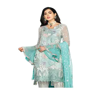 Vêtements de fête indiens et pakistanais de haute qualité Salwar Kameez de qualité export pour femmes robe de femme en tissu d'Inde et du Pakistan - Product Image 1