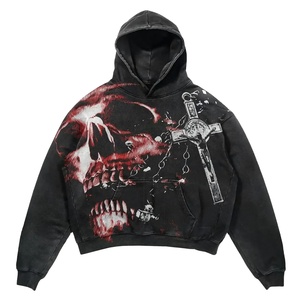 Wholesale Custom 100% Cotton Fleece Oversized Breathable Sweatshirt Men's Drop Shoulder Hoodie Embroidered for Solid - Product Image 2
