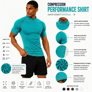 Custom Men's Running <b>Compression</b> <b>Shirt</b> Eco-Friendly UPF50+ Breathable Quick Dry Polyester/Nylon Premium Activewear OEM ODM - Product Image 3