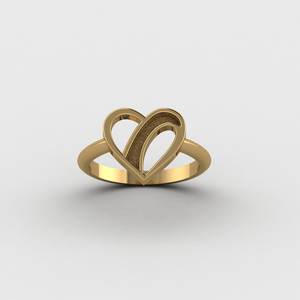 Handmade Solid 925 Silver 22k Gold 18k Gold Filled 13mm Heart Shape <b>Blank</b> Bezel <b>Ring</b> Setting Resin Filling Keepsake DIY Jewelry - Product Image 1