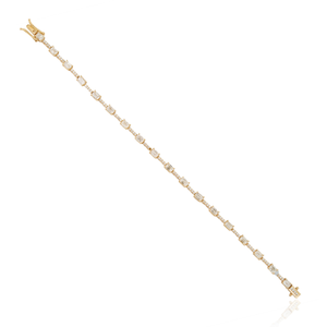 Exclusive Design Luxurious Pure 14K Yellow <b>Gold</b> Real Diamond Stacking Tennis Bracelet Latest Classic Gift For Wedding Jewelry - Product Image 6