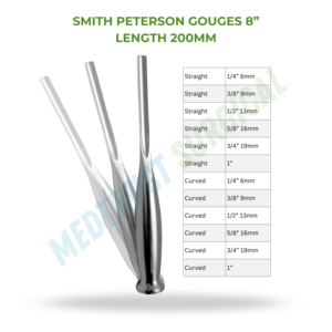 Gouges Smith Peterson 8 pouces (200 mm) – Instrument chirurgical neurochirurgical pour curettage osseux et décompression vertébrale - Product Image 2