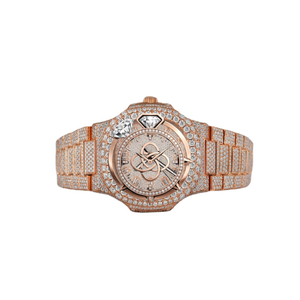 Montre de luxe pour homme en acier inoxydable avec bracelet, style bijoux, sertie de diamants Moissanite - Product Image 1