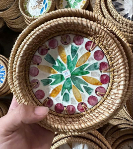 Exquisite mop rattan coaster cup <b>placemat</b> Vietnam manufacture for luxury apartment staging professional home styling services - Product Image 3